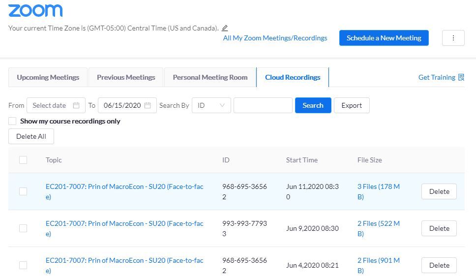 Zoom recording page for Sharon Zoom recording page for Sharon