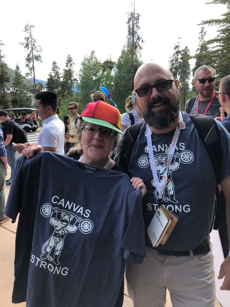 Matthew and Laura showing off the T-shirt Matthew and Laura showing off the T-shirt