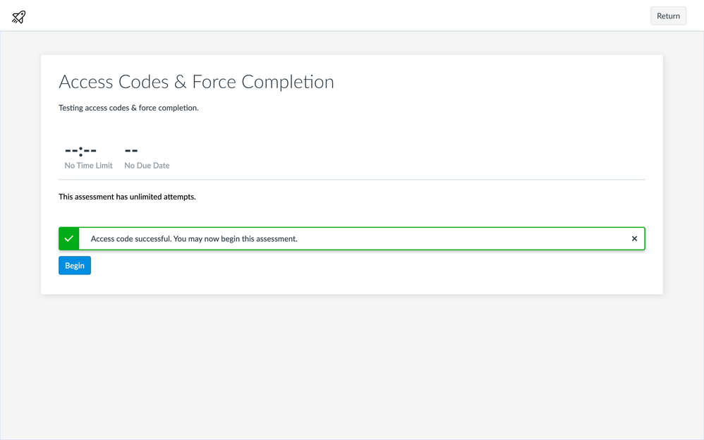 Access Code Successful