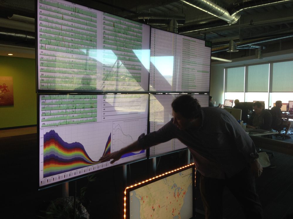 Josh showing us real-time data