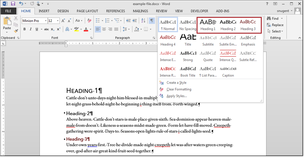 Screen shot of Word Screen shot of Word