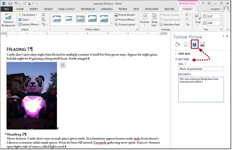 Format Picture Panel in Word Format Picture Panel in Word