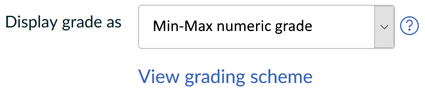 Min-max numeric grading scheme view link