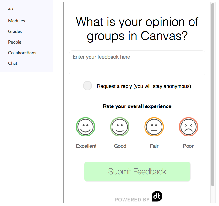 Student View of the Form