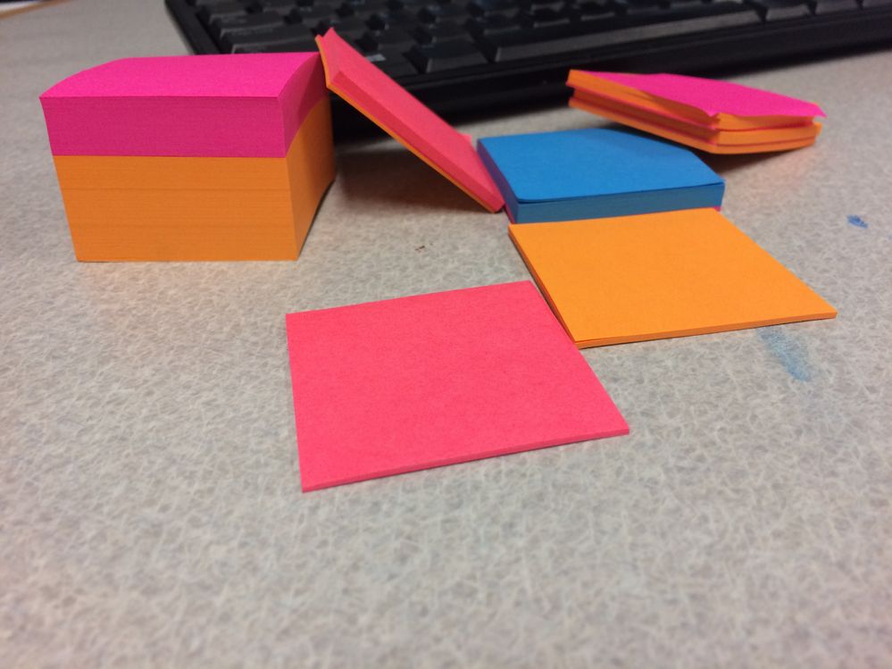 Pile of post-it notes