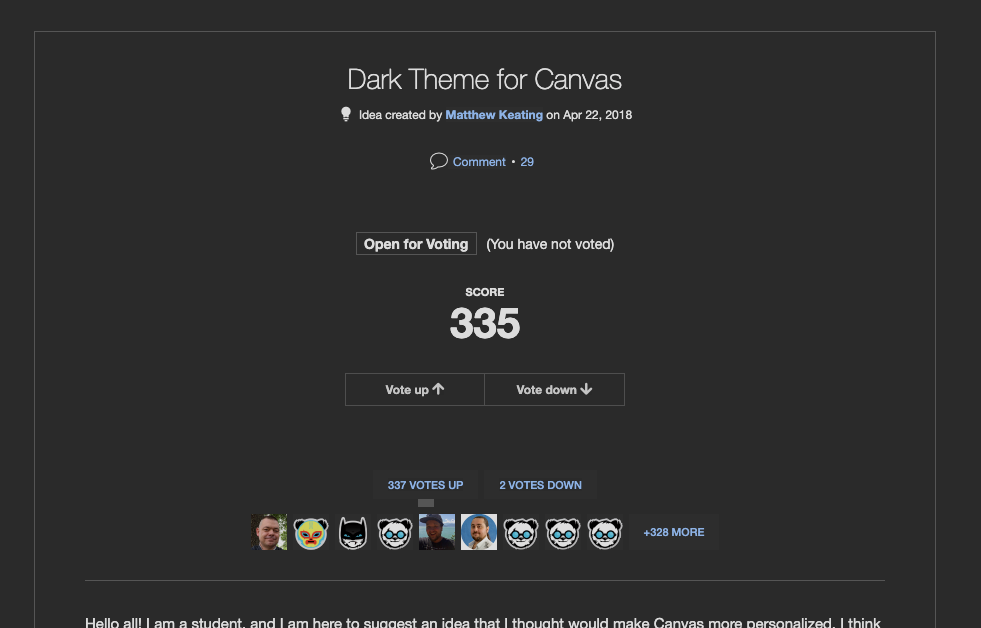 Canvas Community Feature Idea