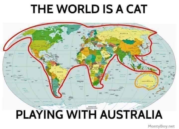 The World is a Cat Playing with Australia