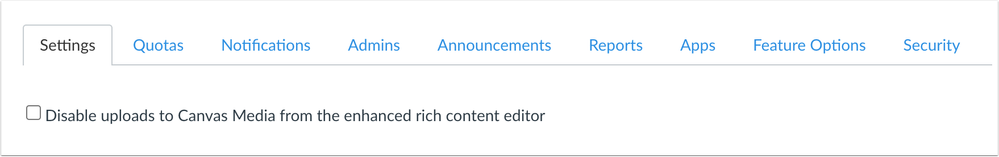 Disable Uploads to Canvas Media in the Enhanced Rich Content Editor option in Account Settings