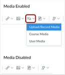 Comparison between the Canvas Media button enabled and disabled