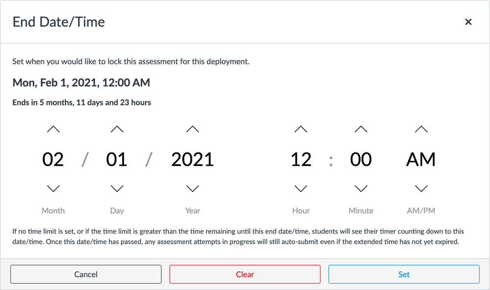 End Date/Time picker with countdown