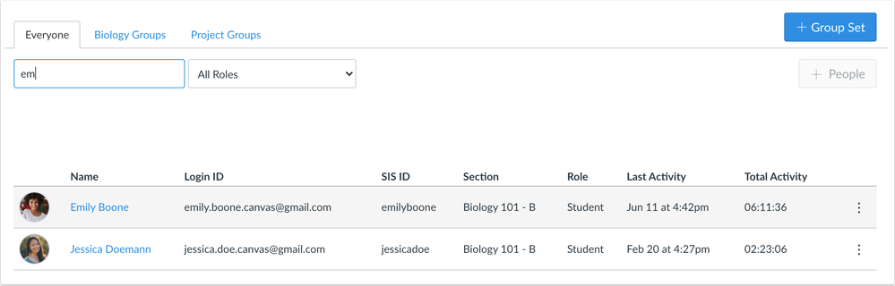 People Page Search