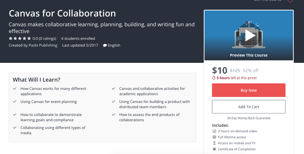 screenshot of udemy course