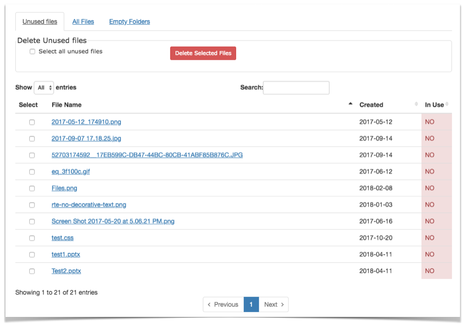Default listing of files, functionality described below. Default listing of files, functionality described below.