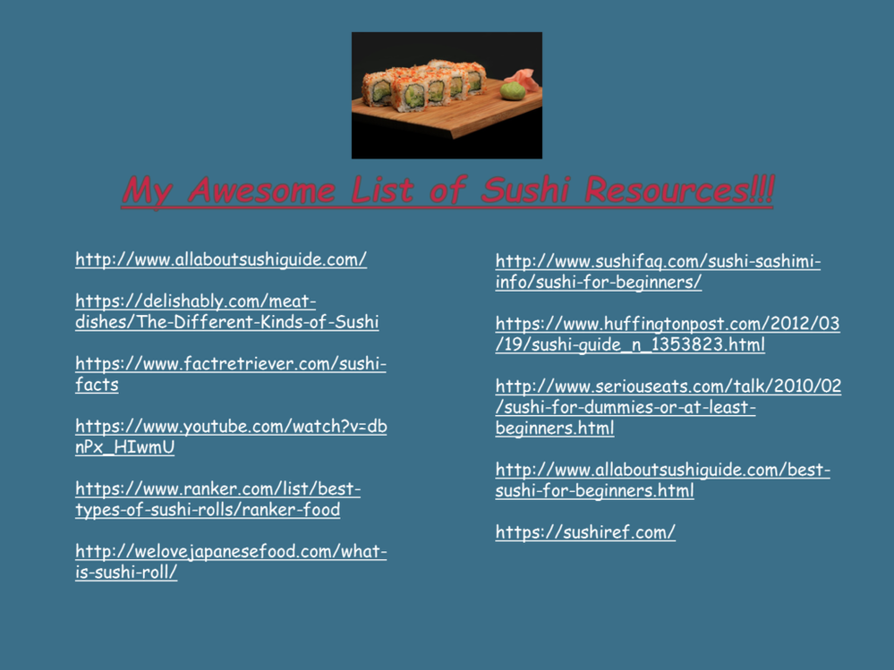 sushi resources showing raw links sushi resources showing raw links