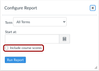 Report Configuration and Include Course Scores Checkbox
