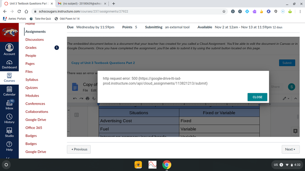 My students keep getting this code.