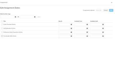 Bulk Editing Due Dates in Canvas 