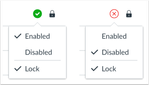 Feature defaults to on for the entire institution; feature defaults to off for the entire institution