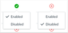 Enabled and Disabled Settings