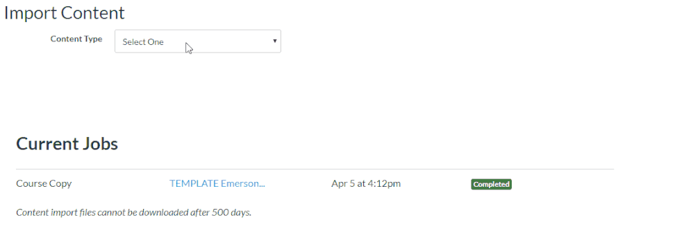 The list of courses in the "Select a course" dropdown for copying a Canvas course now changes when "Include completed courses" is checked. The list of courses in the "Select a course" dropdown for copying a Canvas course now changes when "Include completed courses" is checked.