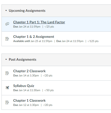 Unlocked Assignments