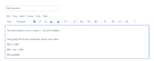 LaTex in the Rich Content Editor