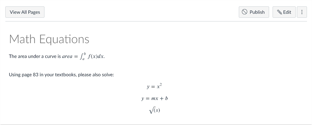 Rendering of LaTex in the Rich Content Editor