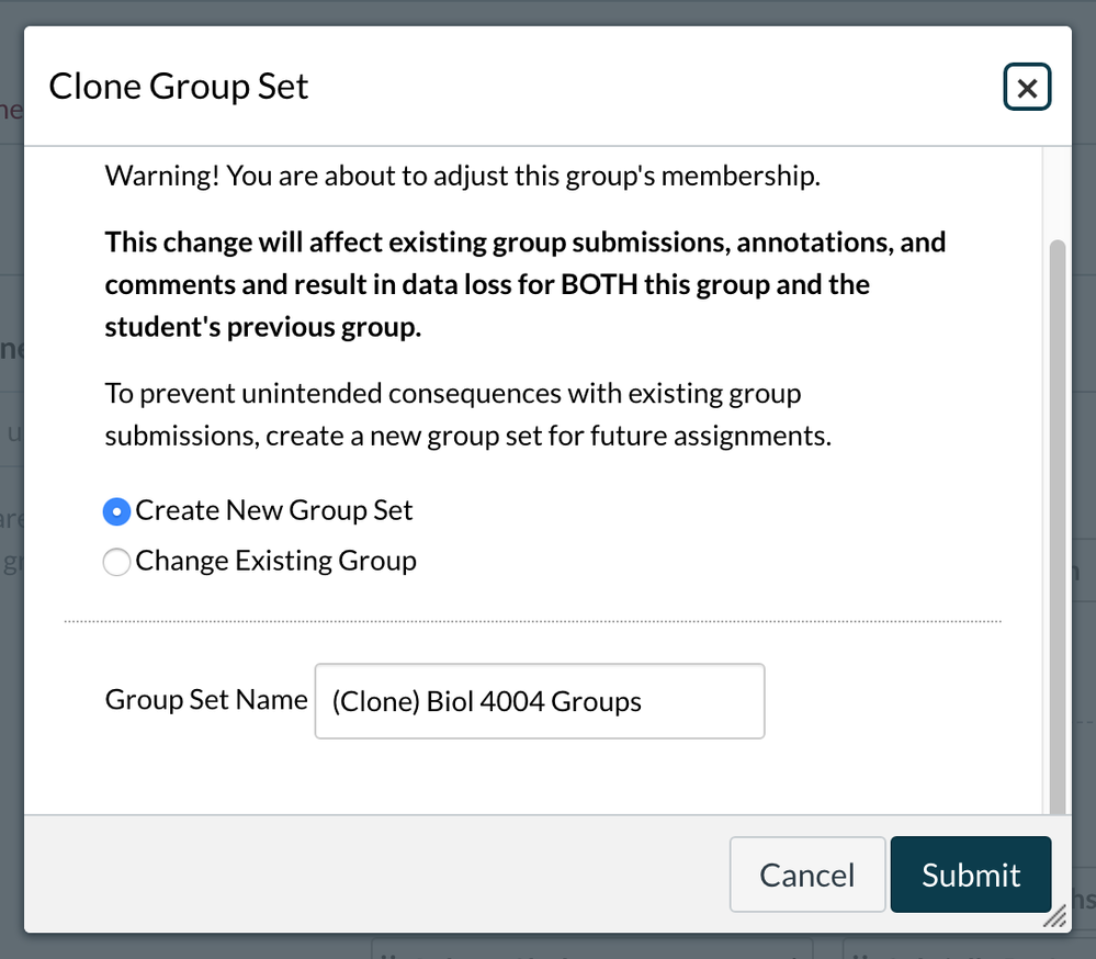 Clone Groups warning Clone Groups warning