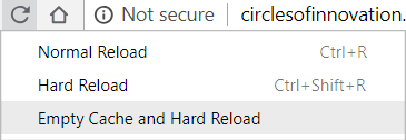 empty cache and reload browser