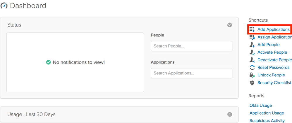 Okta Dashboard Okta Dashboard