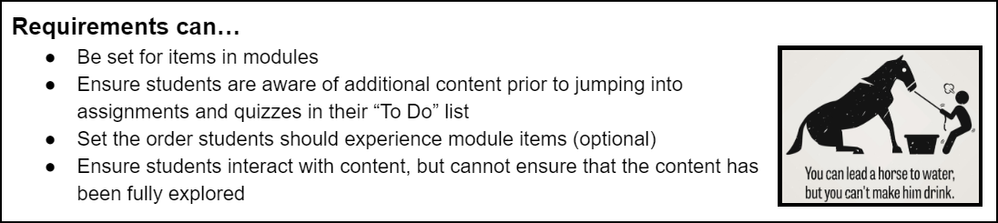 Things requirements can do Things requirements can do