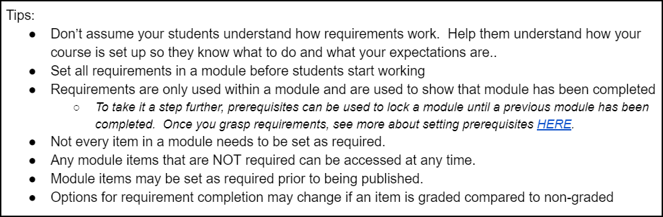 Tips for adding requirements to modules