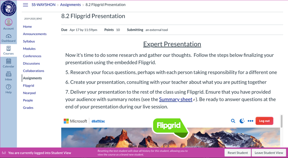 how to create flipgrid assignment in canvas