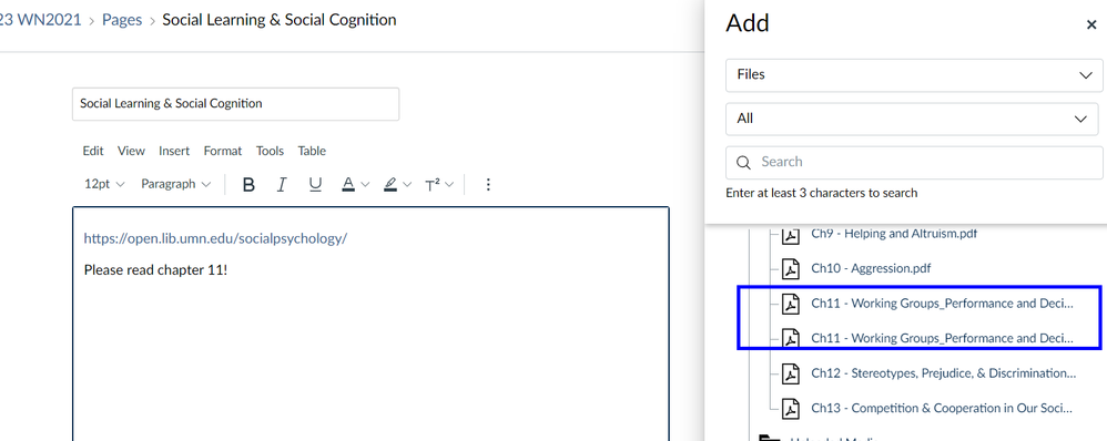Long file names in when adding link in RCE