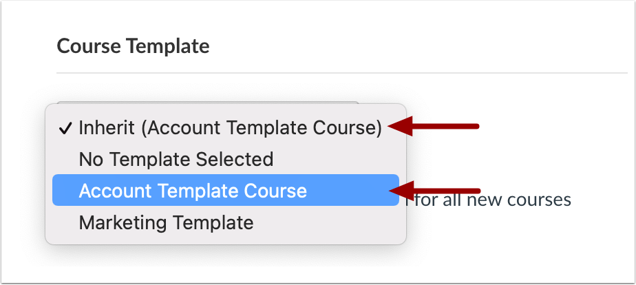 Selecting the same template as is inherited