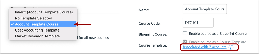 Course Template Association