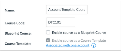 Course Template Option Grayed Out