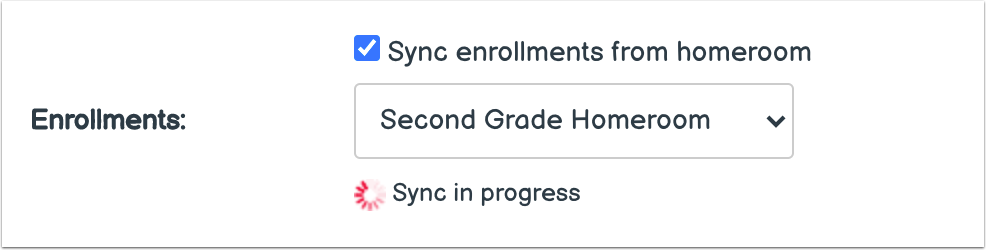 Enrollment Sync in Progress