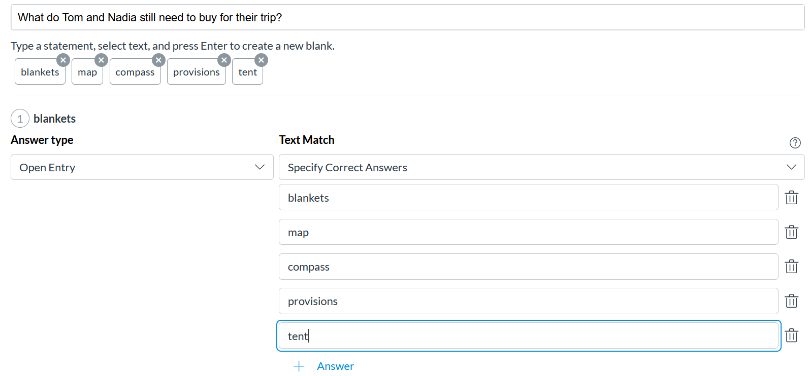 New quizzes Fill in the blank with interchangeabl