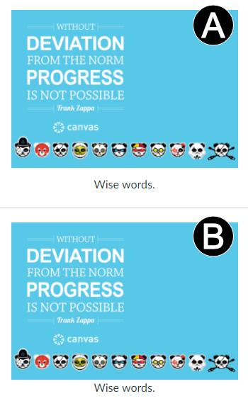"A" in this image is regular text. "B" is a Figure Caption. (This text right here is this image's Figure Caption. Very meta!)