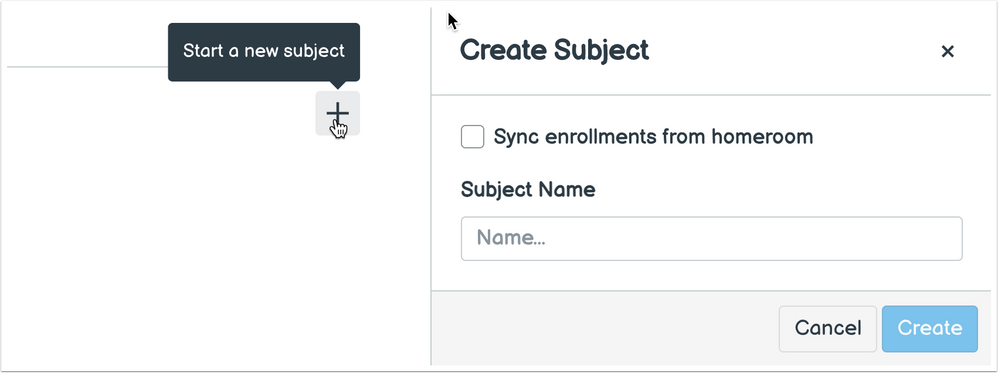 Create Subject Window