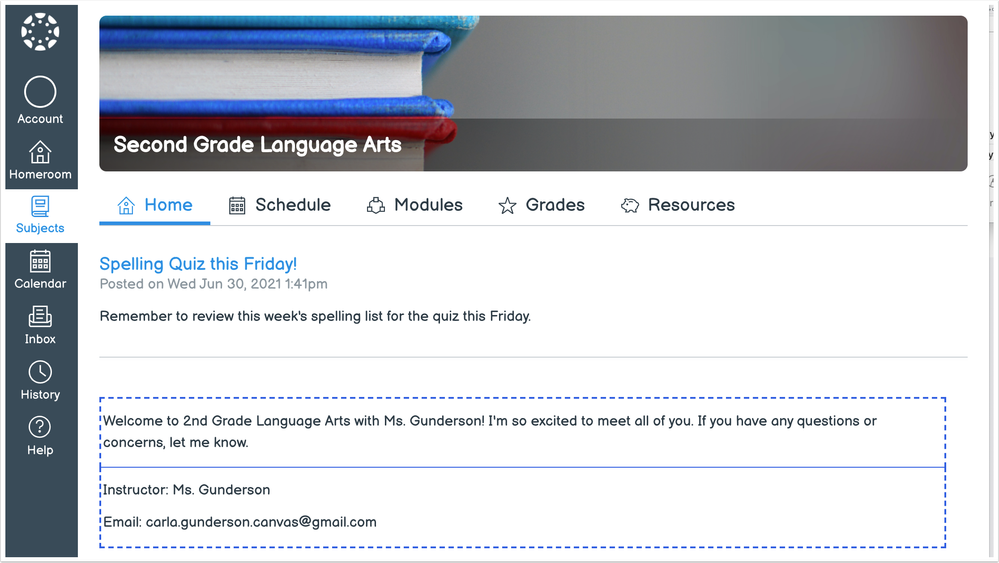 Student Subject Home