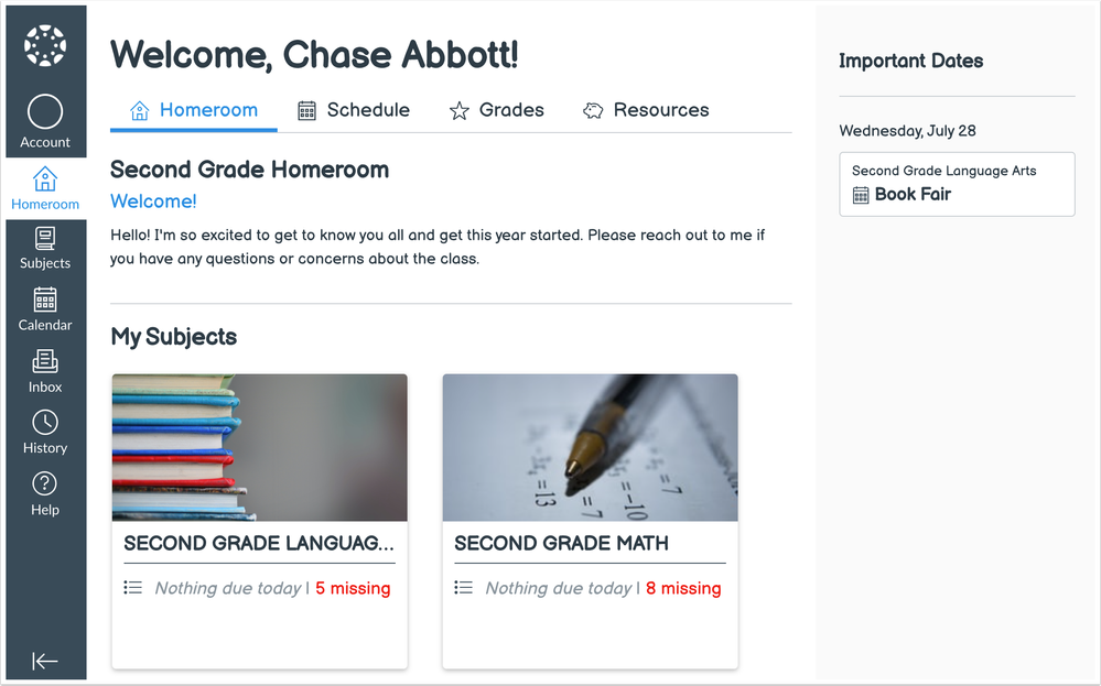 Student Homeroom Dashboard