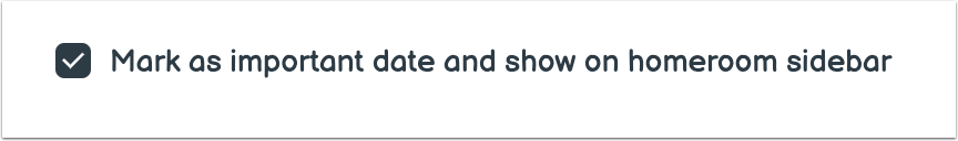 Important Date Checkbox
