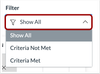 Filtering Menu
