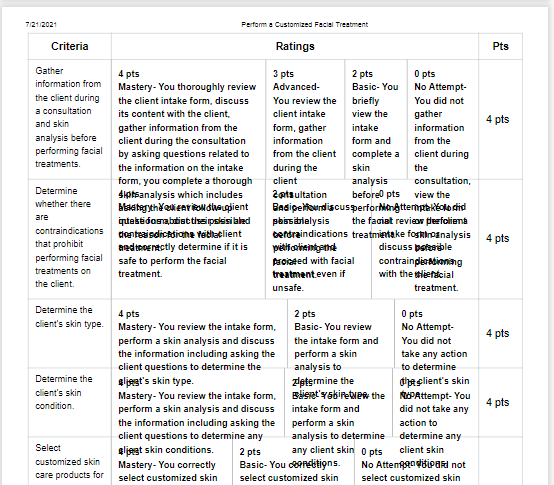 Rubric printed to PDF from Chrome with longer descriptions.