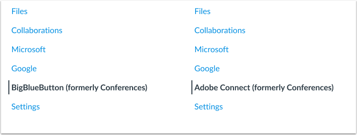 Conferences Course Navigation Links