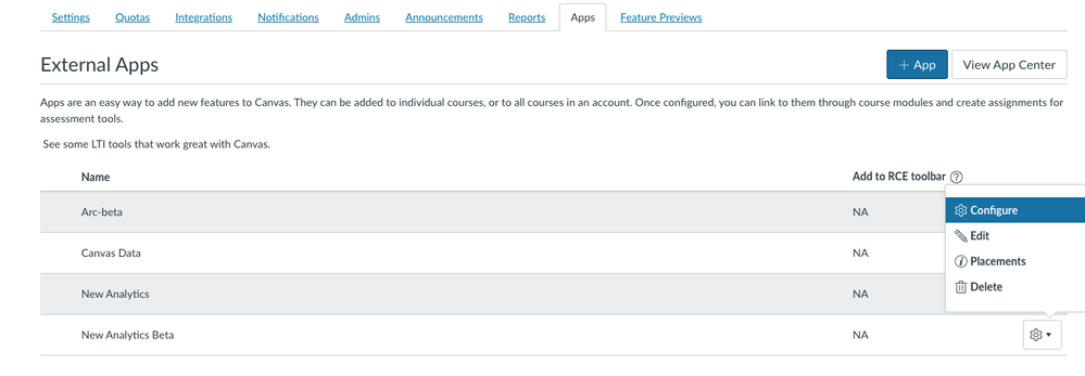 Account-level App Configuration