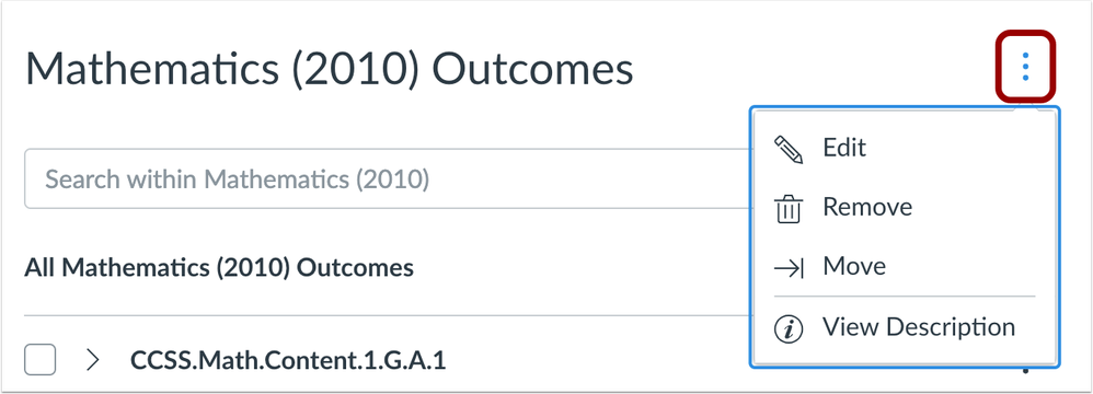 Outcomes Group Settings