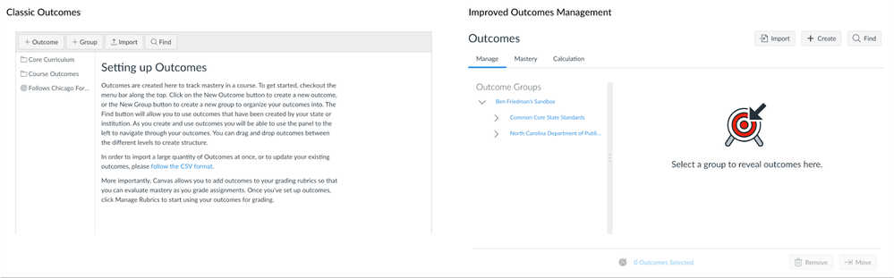 Classic Outcomes vs Improved Outcomes Management